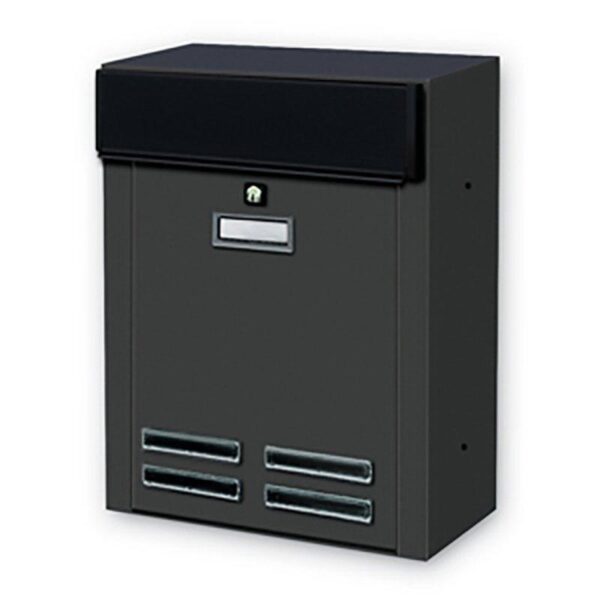 Alubox Magnum large grey post box with front opening