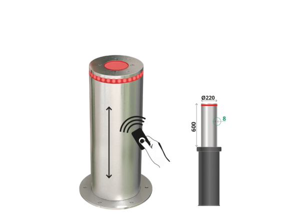 Benito H6008 Stainless Steel Commercial hydraulic automatic bollards with control panel - Image 2