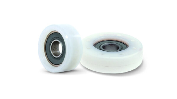RN 65 F 20 plain nylon wheel with one bearing 65mm diameter
