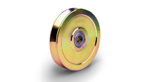 Rolling Center 18038 I U U-Groove Normal Wheel 2 Bearing Yellow Galvanised 180x38mm