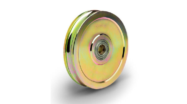 Rolling Center 25038 I O O-Groove Normal Wheel 2 Bearing Yellow Galvanised 250x38mm