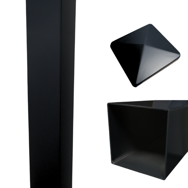 Rolling Center ALPOST4 Black aluminium gate post 2.4m without baseplate