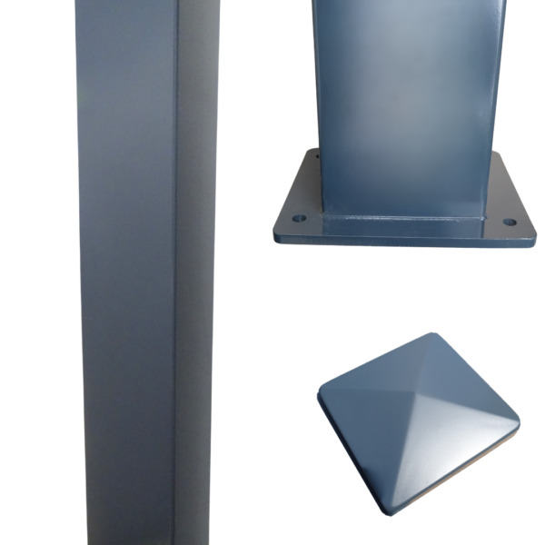 Rolling Center ALPOST2 Anthracite grey aluminium gate post 2.4m with baseplate