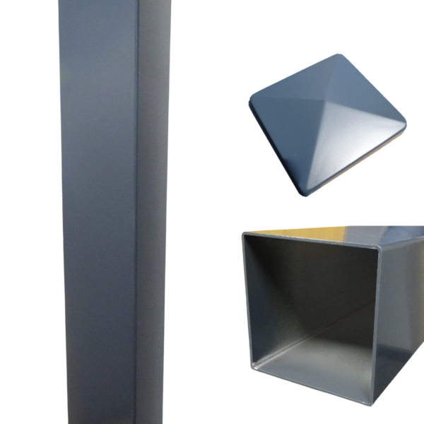Rolling Center ALPOST1 Anthracite grey aluminium gate post 2.4m without baseplate