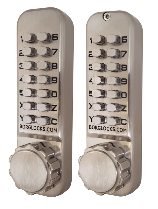Borg BL2521 mechanical gate lock with back to back keypad and 60mm latch for internal doors - satin chrome finish with holdback function and codestar knurled knob - Image 2
