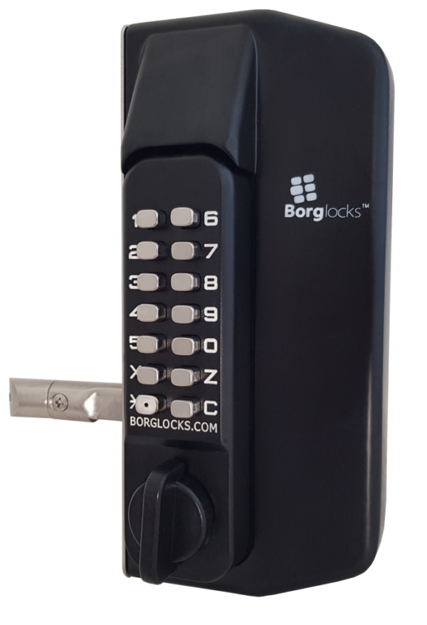 Borg BL3100ECP mechanical gate lock with keypad and inside paddle handle with 65-80mm latch - black finish with code reset function - Image 2