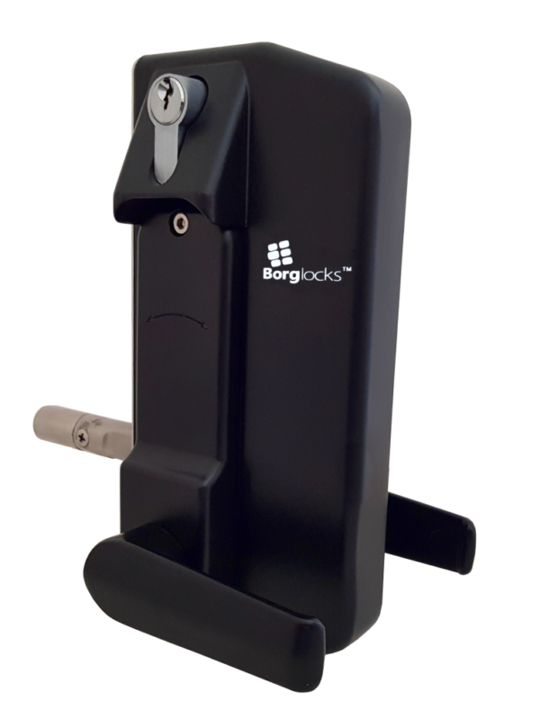Borg BL3400DKOECP mechanical gate lock with keypad and free turn lever handle with 65-80mm latch - black finish with key override, deadlock and code reset function - Image 2