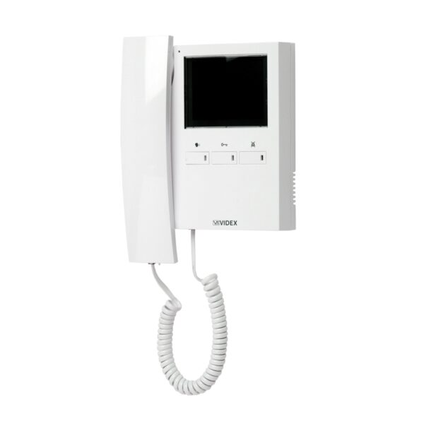 Videx 3618 videophone with 3.5" colour TFT LCD screen, timed privacy, OSD & hands free facility