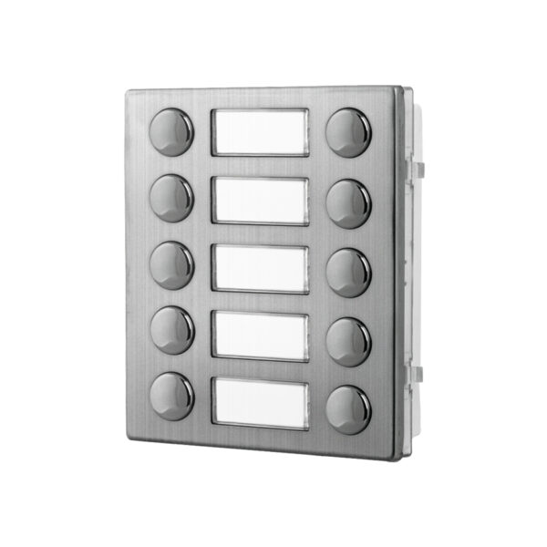 Videx 4845D/M 10 call buttons, double buttons with shared name plate & IDC connector module - matt finish