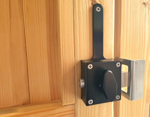 Borg BL4409ECP mechanical gate lock with keypad and fixed slam latch for external doors - black finish with free turning lever handle and code reset function - Image 2