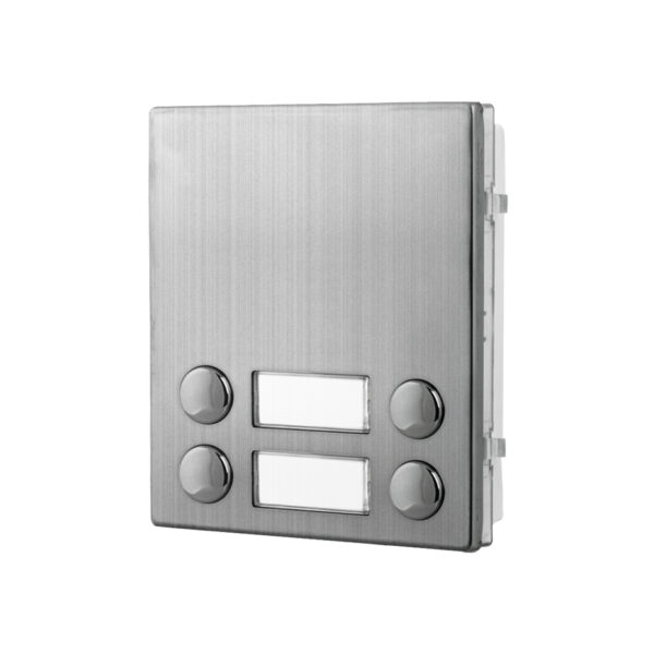 Videx 4842D/M 4 call buttons, double buttons with shared name plate & IDC connector module - matt finish