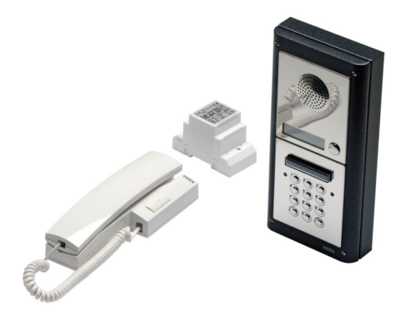 Videx 4K-1S/CL/M one station surface audio intercom with keypad matt finish