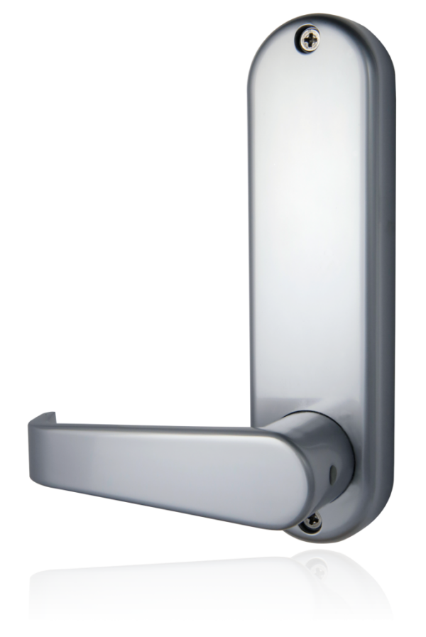 Borg BL5402ECP mechanical gate lock with keypad and 28mm latch for internal & external doors - satin chrome finish with flat bar lever handle and code reset function - Image 3