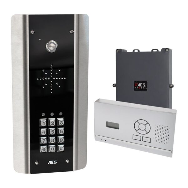 AES 603-HF-ABK Architectural Wireless Audio Intercom kit with keypad and wall/desk mount handset