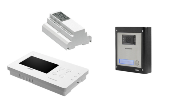 Videx ESVKX-1/6488/M 1 way flush, 2 wire colour videokit with 6488 videophone and proximity reader - matt finish