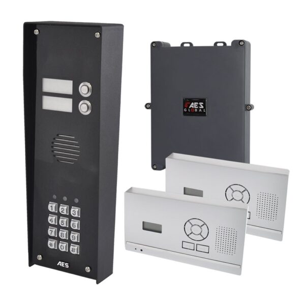 AES 703-HF-IBK2 Imperial Wireless 2 Button audio intercom with keypad and wall/desk mount handset