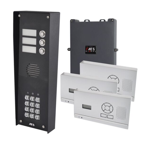 AES 703-HF-IBK3 Imperial Wireless 3 Button audio intercom with keypad and wall/desk mount handset