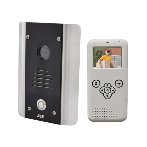 AES 705-AB 1 Way surface wireless video intercom without keypad including portable video handset