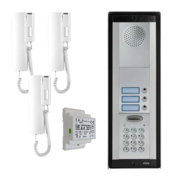 Videx 8K-3S/CL 8000 Series 3 way Audio intercom with keypad