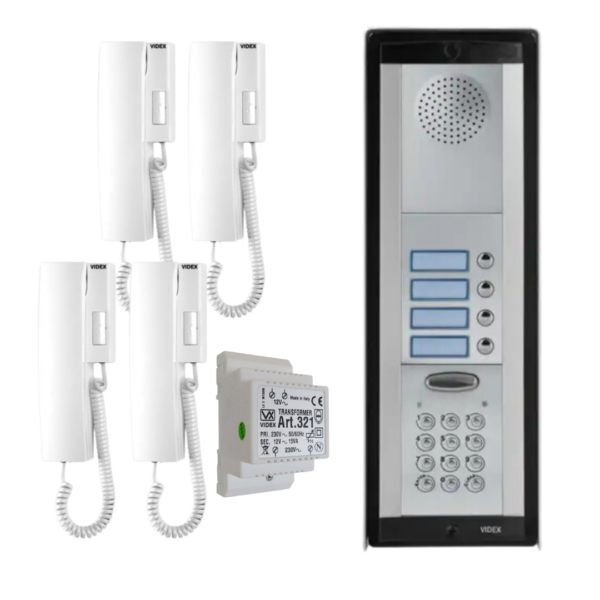 Videx 8K-4S/CL 8000 Series 4 way Audio intercom with keypad