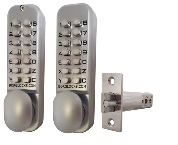 Borg BL2021 mechanical gate lock with back to back keypads and 60mm latch for internal doors - satin chrome finish - Image 2
