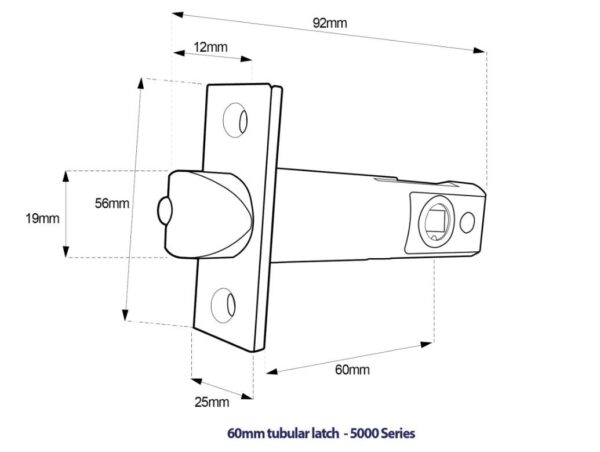 Borg BL5201ECP marine grade mechanical gate lock with keypad and 60mm latch for external doors - black finish with stubby bar lever handle and code reset function - Image 4