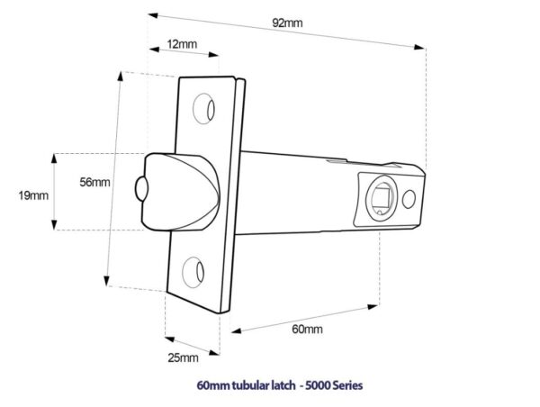 Borg BL5451 mechanical gate lock with back to keypads and 60mm latch for internal & external doors - satin chrome finish with flat lever handle - Image 4