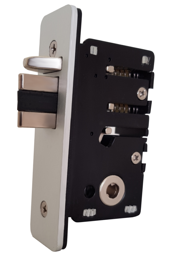 Borg BL2402ECP mechanical gate lock with keypad and 28mm latch for internal doors - satin chrome finish with code reset, holdback & free turn lever function - Image 2