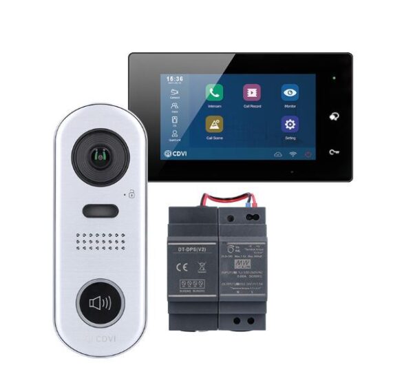 CDVI CDV4791S-DX-B 1 way black video entry intercom kit
