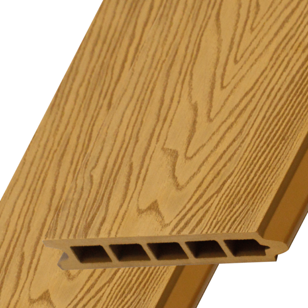 Golden Oak woodgrain embossed WPC Wood plastic composite fencing board - CFB-Emboss-Golden Oak both sided Woodgrain - Image 2
