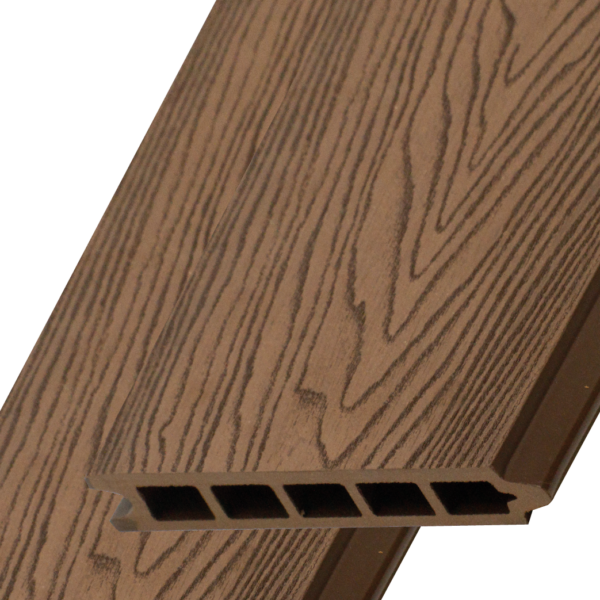 Brown woodgrain embossed WPC Wood plastic composite fencing board - CFB-Emboss-Brown both sides Woodgrain - Image 2