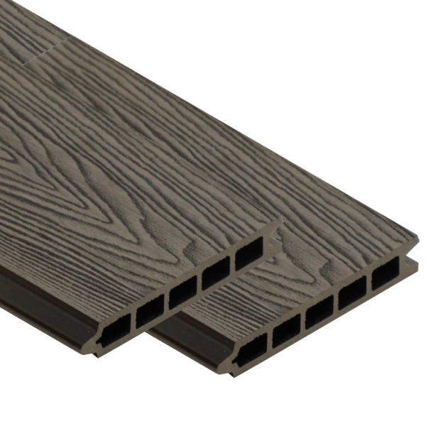 Grey woodgrain embossed WPC Wood plastic composite fencing board - CFB-Emboss-Grey both sides woodgrain