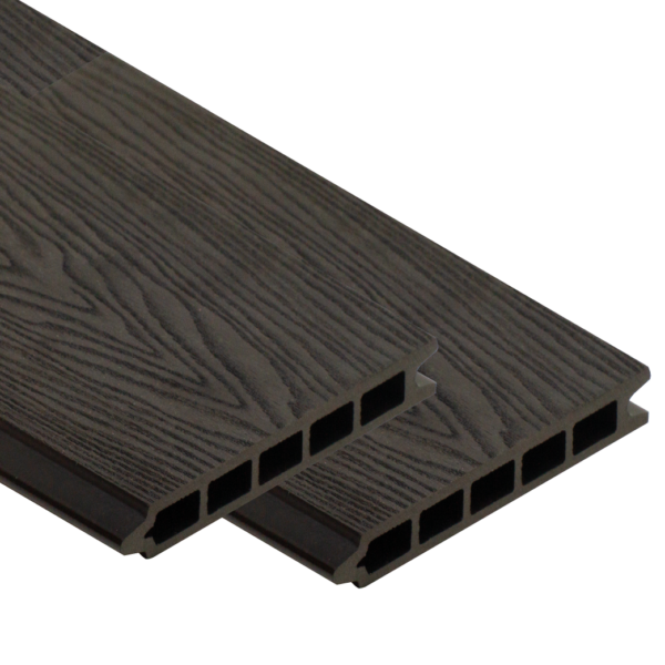 Black woodgrain embossed WPC Wood plastic composite fencing board - CFB-Emboss-Black both sides woodgrain