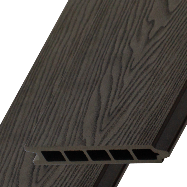 Black woodgrain embossed WPC Wood plastic composite fencing board - CFB-Emboss-Black both sides woodgrain - Image 2