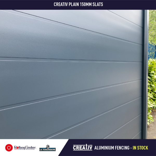 Creativ Aluminium Fencing Kit - Anthracite 7016 - Plain 150mm slats - 2.4M height - Image 4
