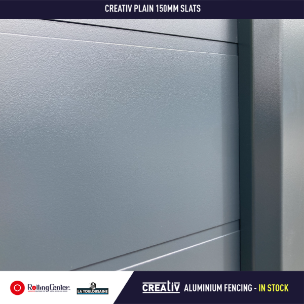 Creativ Aluminium Fencing Kit - Anthracite 7016 - Plain 150mm slats - 2.4M height - Image 2