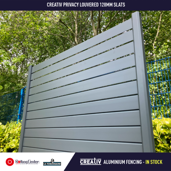 Creativ Aluminium Fencing Kit - Anthracite 7016 - Privacy Louvered - 2.4M height - Image 3