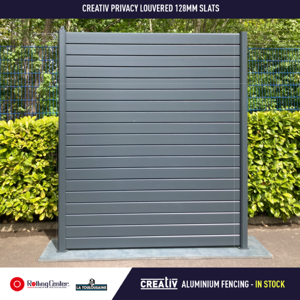 Creativ Aluminium Fencing Kit - Anthracite 7016 - Privacy Louvered - 2.4M height