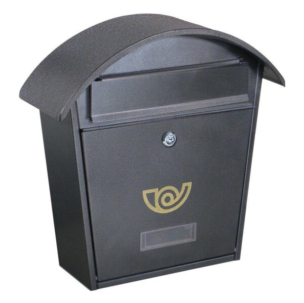 Alubox Chalet large traditional style grey post box with front opening