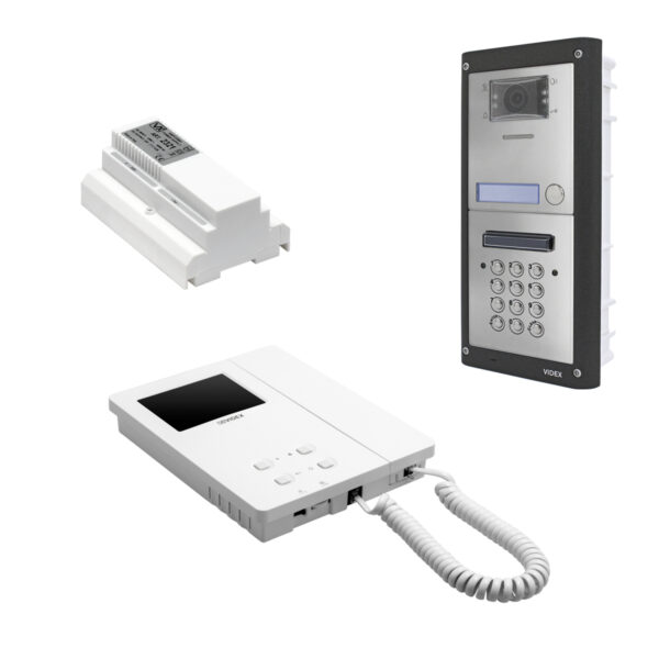 Videx ESVKC-1/6286/M 1 way flush, 2 wire colour videokit with codelock and 6286 videophone - matt finish