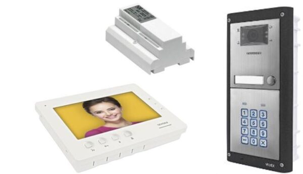 Videx ESVKC-1/6788/M 1 way flush, 2 wire colour videokit with codelock and 6788 videophone - matt finish
