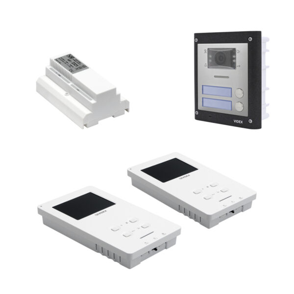 Videx ESVKX-2/6388/M 2 way flush, 2 wire colour videokit with 6388 videophone and proximity reader - matt finish