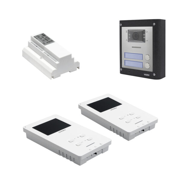 Videx ESVKX-2S/6388/M 2 way surface, 2 wire colour videokit with 6388 videophone and proximity reader - matt finish