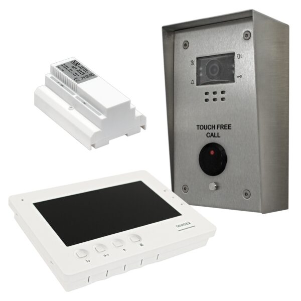 Videx ESVRKNT-1S/6788 NT series Touch Free one station video intercom with backlit keypad 7" video monitor