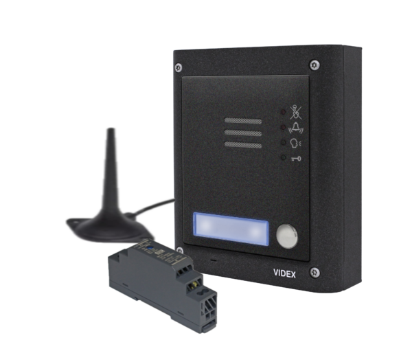 Videx GSM4K-1S/BL/4G One station surface 4G GSM intercom without keypad Gun metal grey