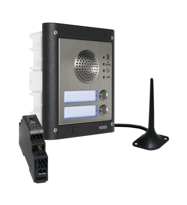 Videx GSM4K-2/M/4G two station flush 4G GSM intercom without keypad matt finish