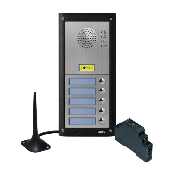 Videx GSM4K-5S/M/4G five station surface 4G GSM intercom without keypad matt finish