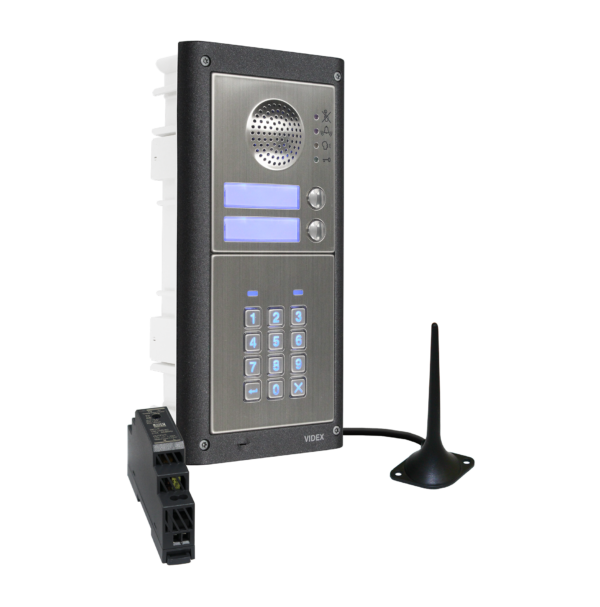 Videx GSM4KCR-2/M/4G two station flush 4G GSM intercom with backlit keypad matt finish