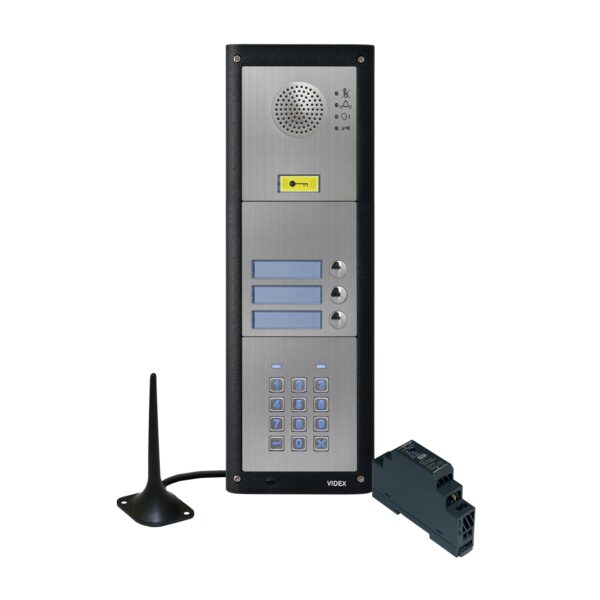 Videx GSM4KCR-3S/M/4G three station surface 4G GSM intercom with backlitn keypad matt finish