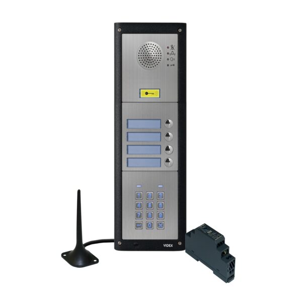 Videx GSM4KCR-4S/M/4G four station surface 4G GSM intercom with backlit keypad matt finish